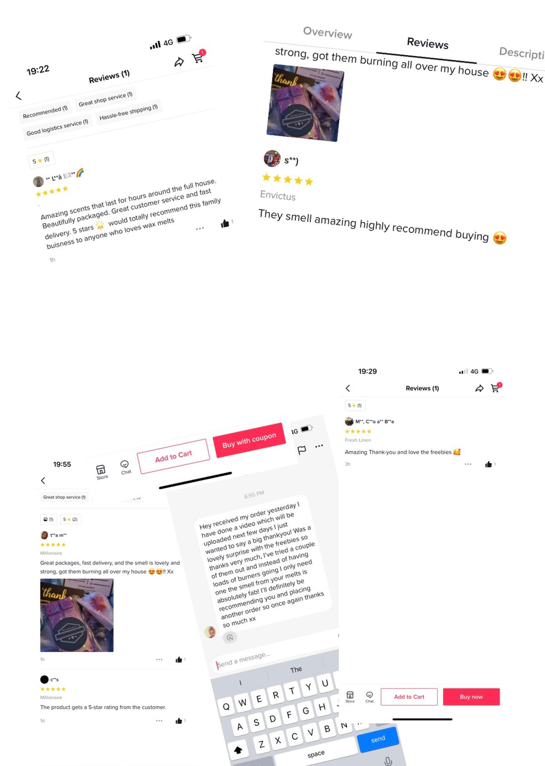 Some of our customers reviews from tiktok shop!