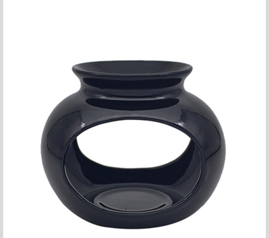 MeltsAndMoreUpNorth Ceramic Oil Burner / Wax Melter Orb Design - Black16cm